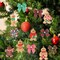 60pcs Mini Ribbon Bows with Pearl Flower Appliques – DIY Craft Supplies for Sewing, Scrapbooking, Wedding, Gift, and Christmas Decorations (Red & Green Plaid)